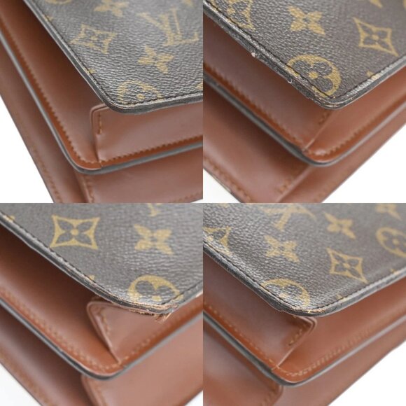 LOUIS VUITTON Concorde Hand Bag Monogram Leather Brown France M51190 84KB259 - Picture 7 of 16